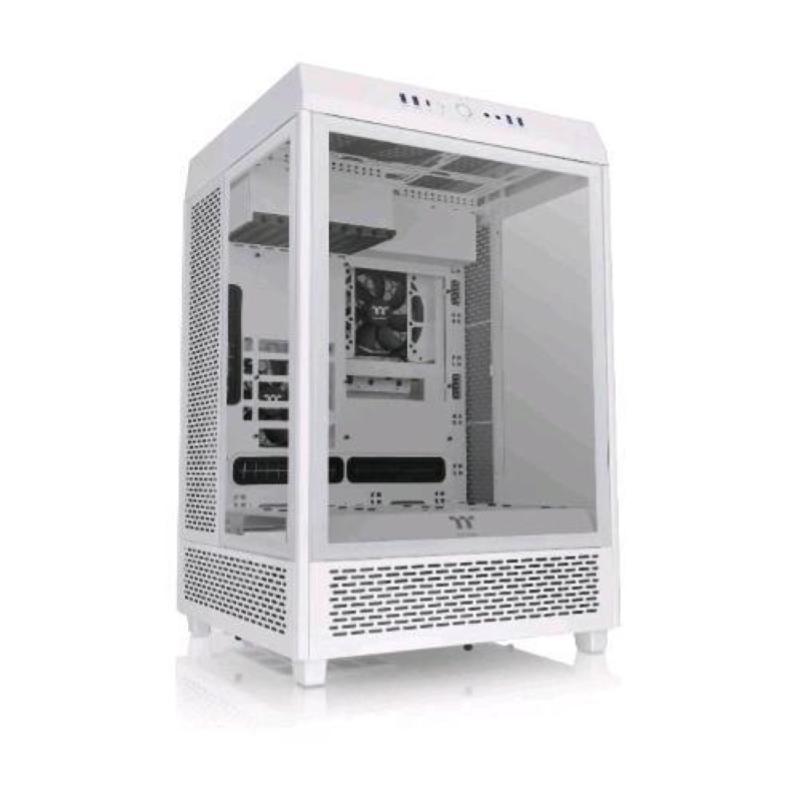 Image of Thermaltake the tower 500 case midi tower atx eatx micro atx mini-itx pannelli laterali e frontale in vetro temperato 4-xusb-a 3.0 1xusb-c 2xventole 120mm snow white