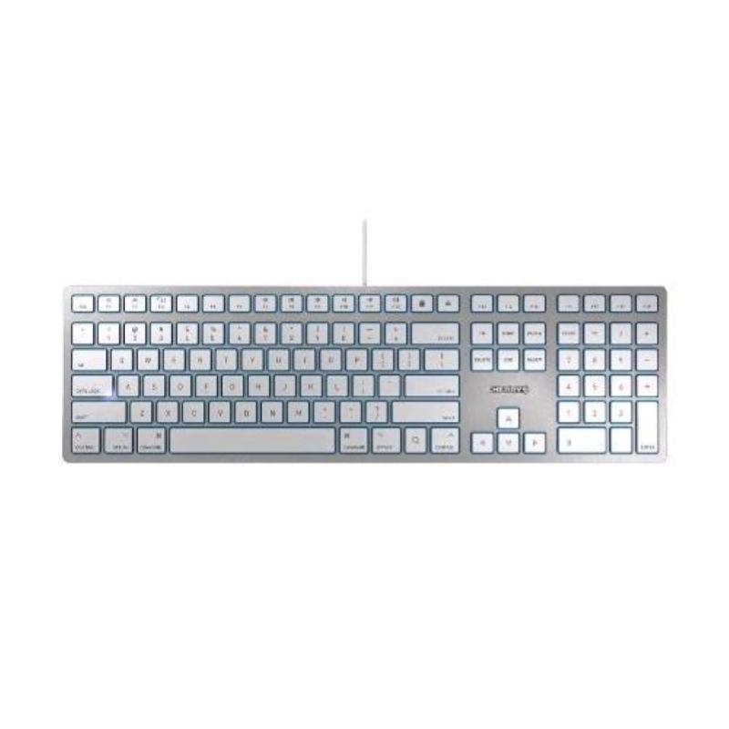 Image of Cherry kc 6000 tastiera slim wired usb per apple mac layout inglese usa argento