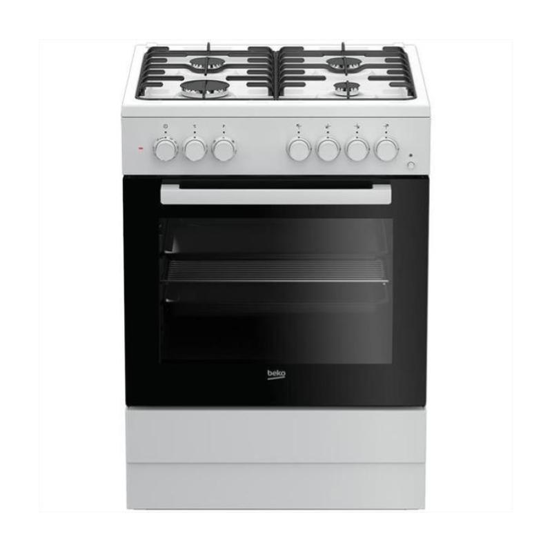 Image of Beko fsst62110 dw cucina a gas forno elettrico con grill 4 fuochi capacita` 71 litri classe energetica a 60 cm bianco