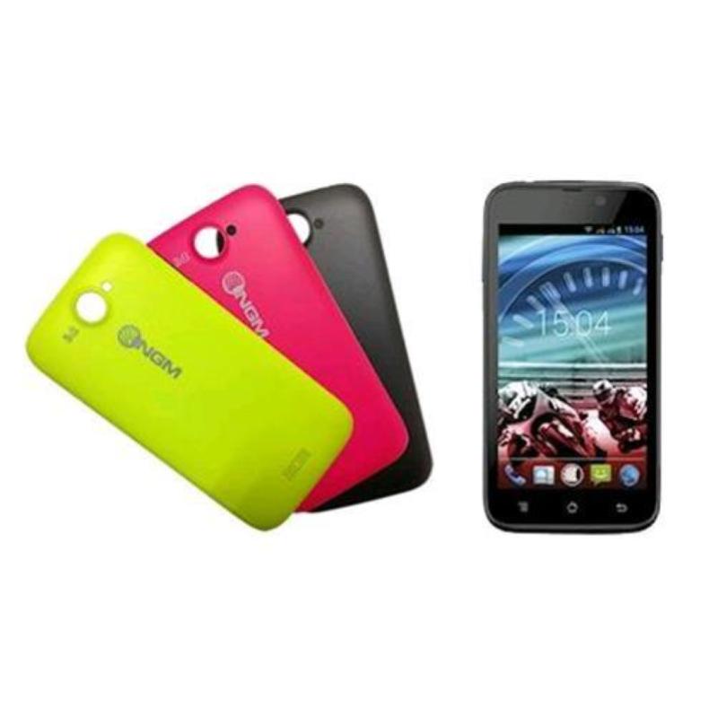Image of Ngm dynamic racing 2 dual sim 4.5 dual core android 4.2.2 italia black 3 cover colorate incluse