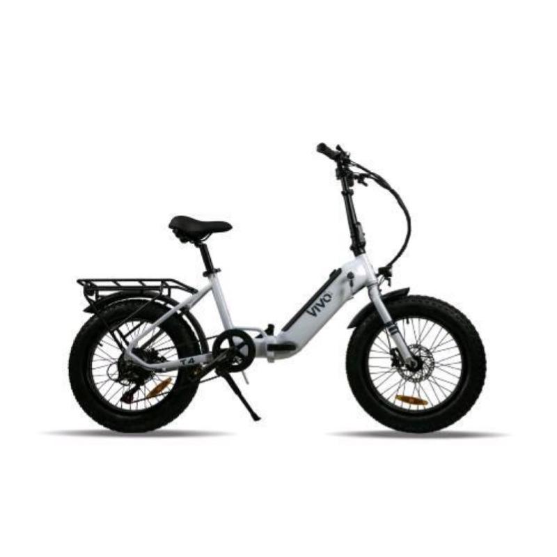 Image of Vivo bike fat bike vt4 bicicletta elettrica pieghevole 250w ruote da 20 velocita` 25 km/h autonomia 30 km bianco
