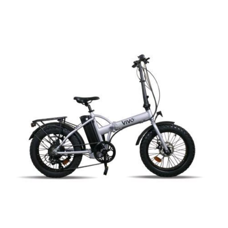 Image of Vivo bike fat bike k1 bicicletta elettrica pieghevole 250w ruote da 20 velocita` 25km/h autonomia 30 km silver