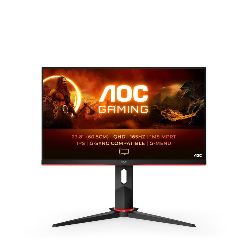 Image of Aoc g2 q24g2a-bk monitor pc 23.8`` 2560x1440 pixel nero-rosso