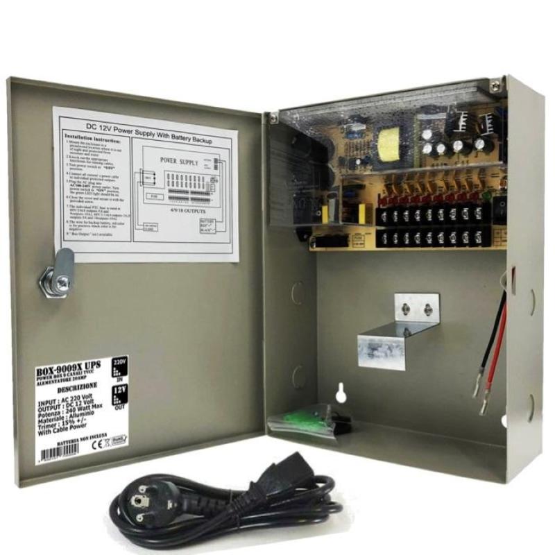 Image of Box alimentatore power box 9 canali tvcc 12v 240w (box-9009x ups)