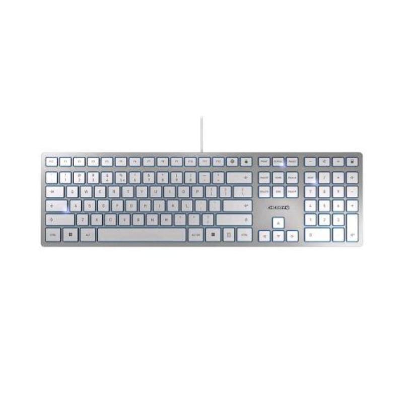 Image of Cherry kc 6000 tastiera slim wired usb layout inglese usa argento