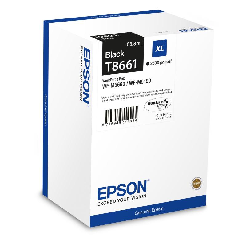 Image of Epson t8661 nero ricarica inchiostro per workforce pro wf-m5190dw, wf-m5690dwf