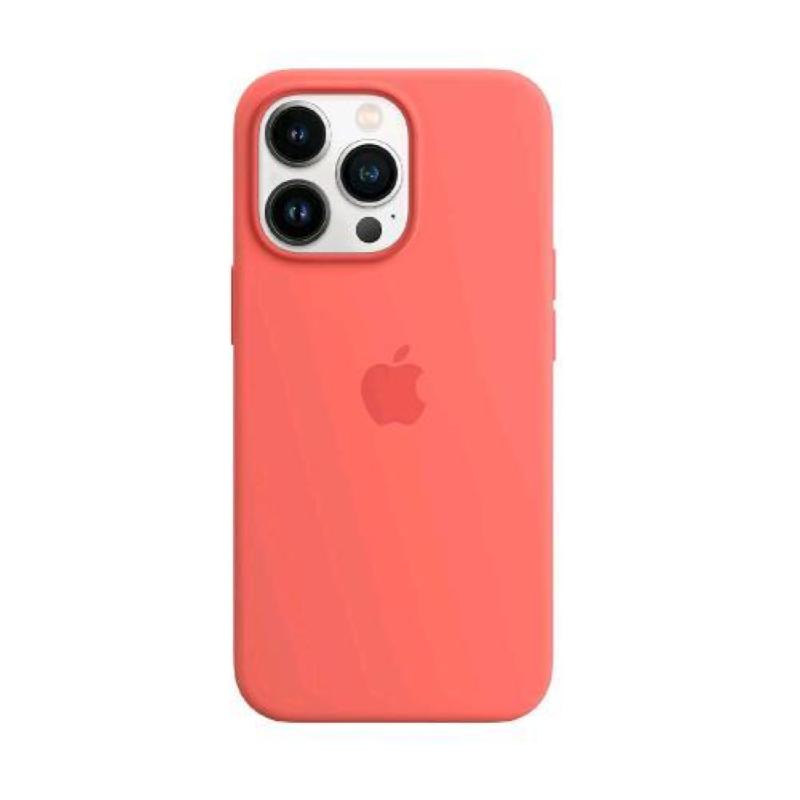 Image of Apple iphone 13 pro cover in silicone rosa pompelmo