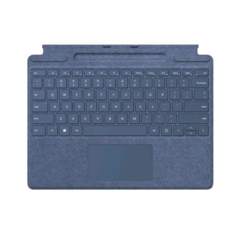 Image of Microsoft surface pro signature keyboard tastiera con touchpad accelerometro porta surface slim pen 2 e supporto di ricarica qwerty italiana zaffiro