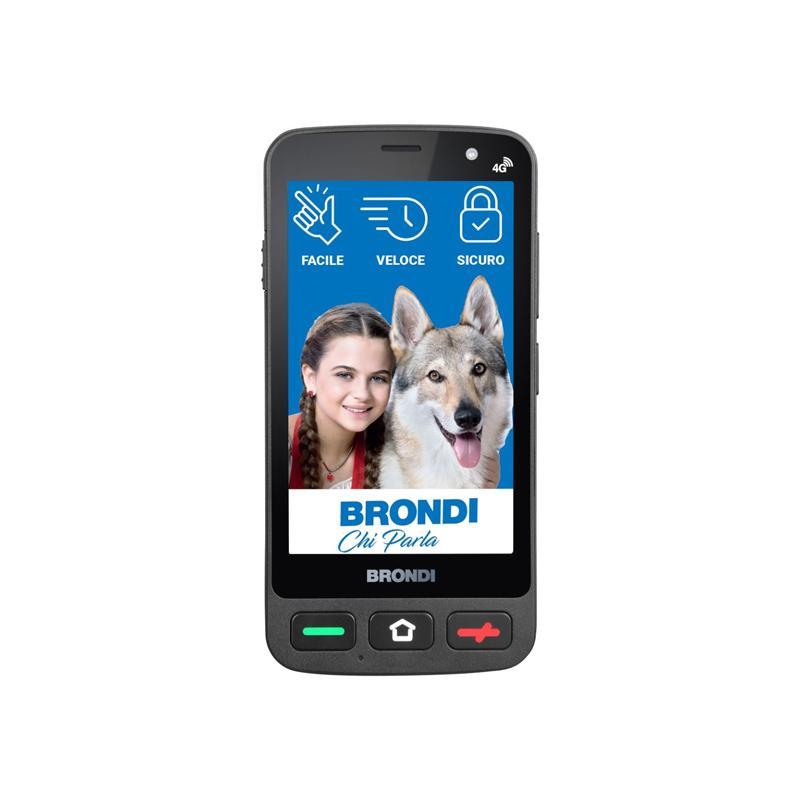 Image of Brondi amico smartphone pocket 4g 4 tasti fisici tasto sos controllo remoto doppia fotocamera black