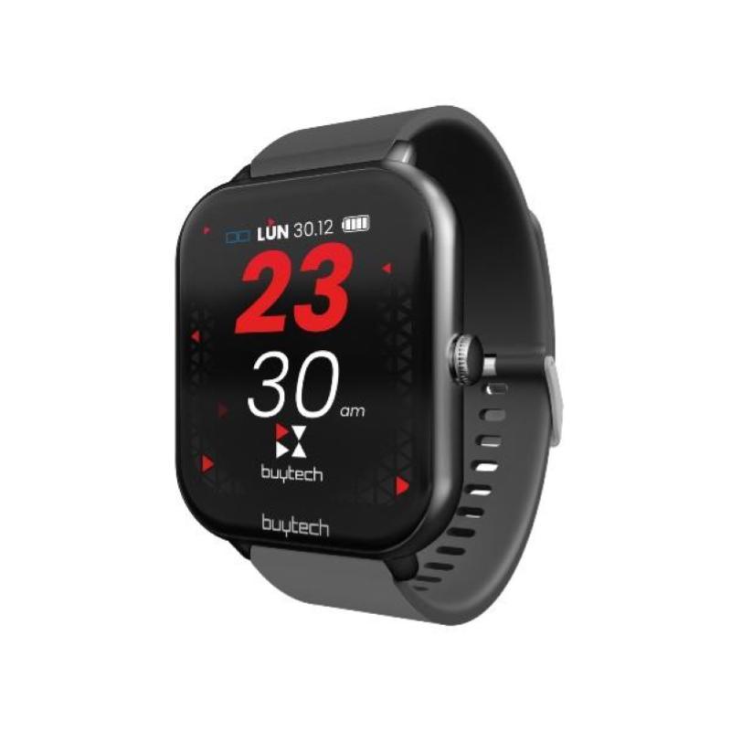 Image of Smartwatch buytech by-alfa-bk cassa nera cinturino silicone