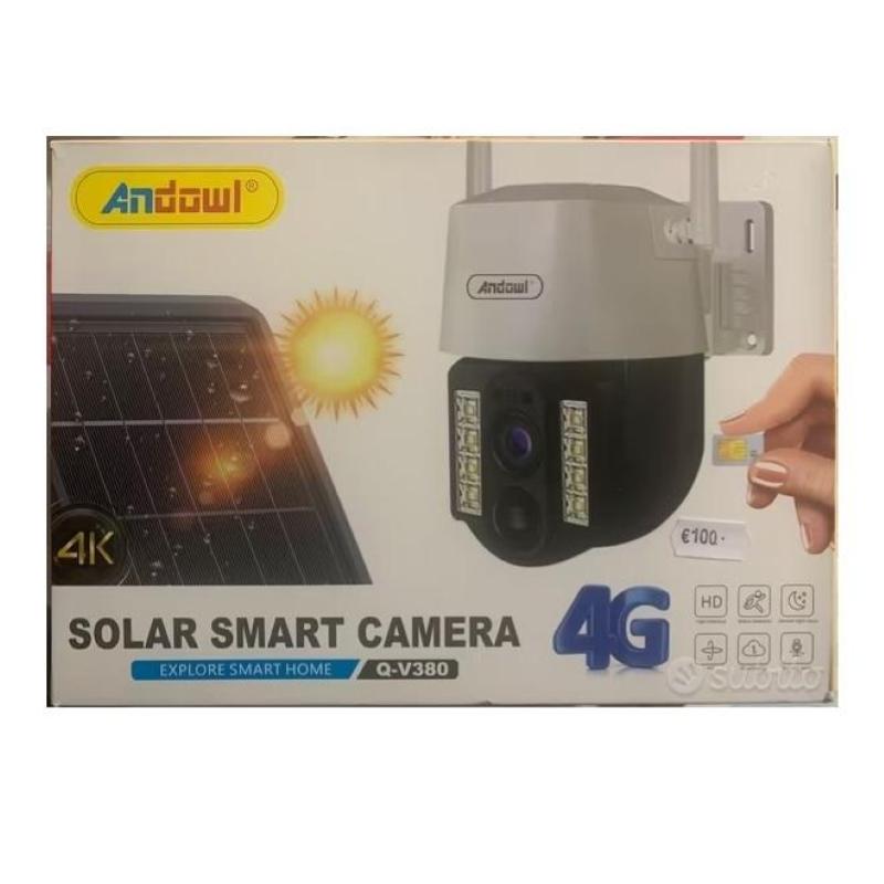Telecamera sorveglianza solar smart camera 4g pannello solare (q-v380)