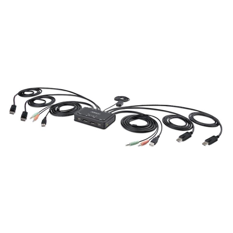 Image of 2-port compact 4k kvm switch - dual-monitor cable kvm switch