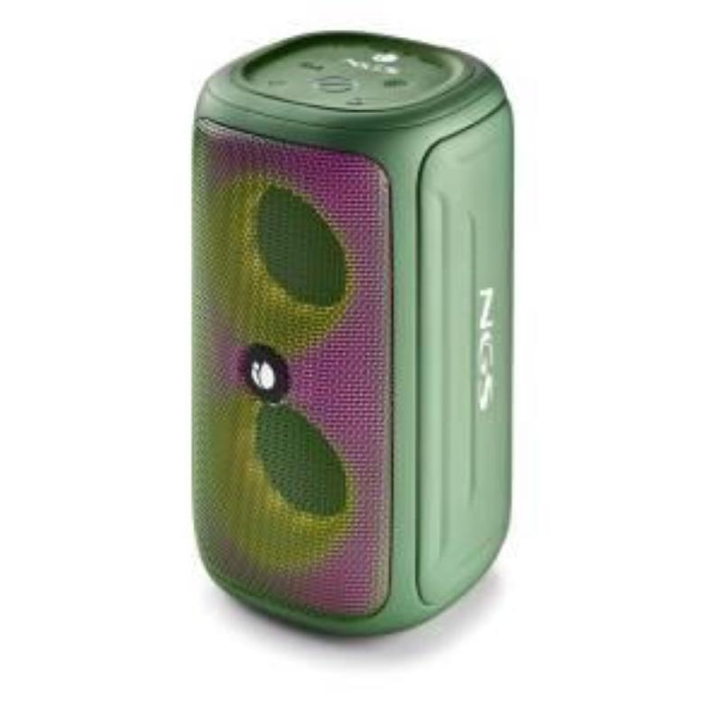 Image of Ngs roller beast green - potente altoparlante portatile da 32 w compatibile con bluetooth 5.0 e tecnologia twa, luci rgb, ipx5 resistente all`acqua e alla polvere, microfono, vivavoce, verde.