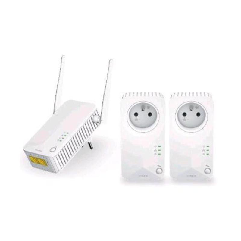 Image of Strong powerline wifi 600 kit triple pack 2 adattatori powerline 660 + un adattatore powerline wifi 600 plug & play 300/600 mbit/s bianco