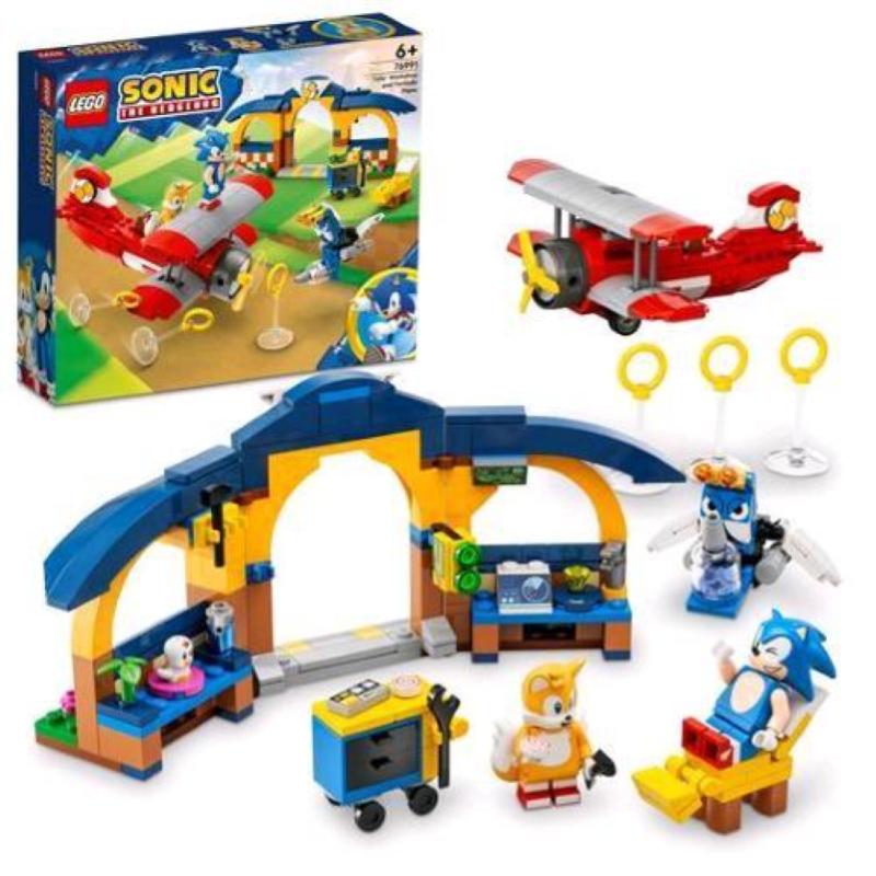 Image of Lego sonic the hedgehog 76991 laboratorio di tails e aereo tornado con aereo giocattolo e 4 personaggi, giochi per bambini 6+