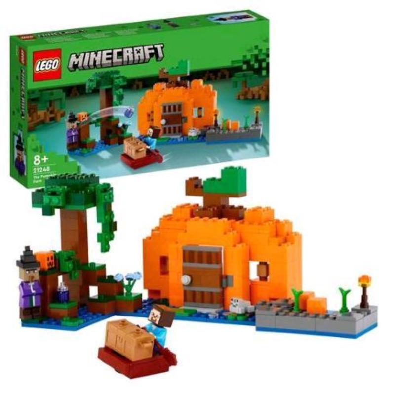 Image of Lego minecraft 21248 la fattoria delle zucche, casa giocattolo costruibile, giocattoli d`azione, regalo per bambini e ragazzi