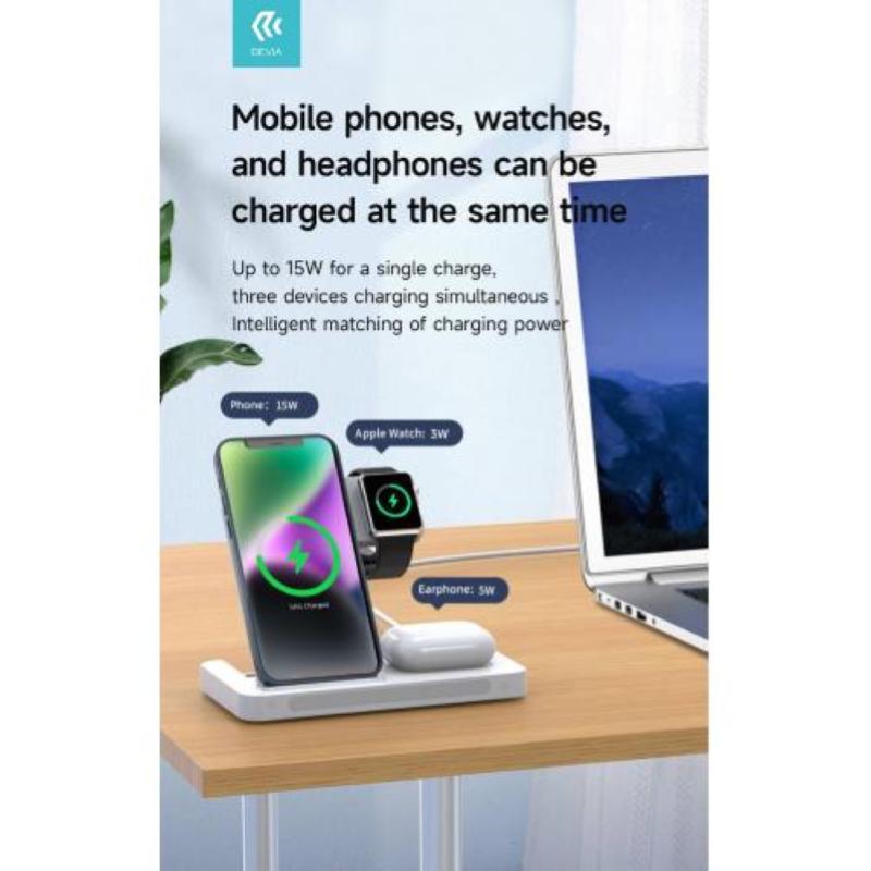 Image of Devia supporto carica wireless 15 watt per smartphone apple watch