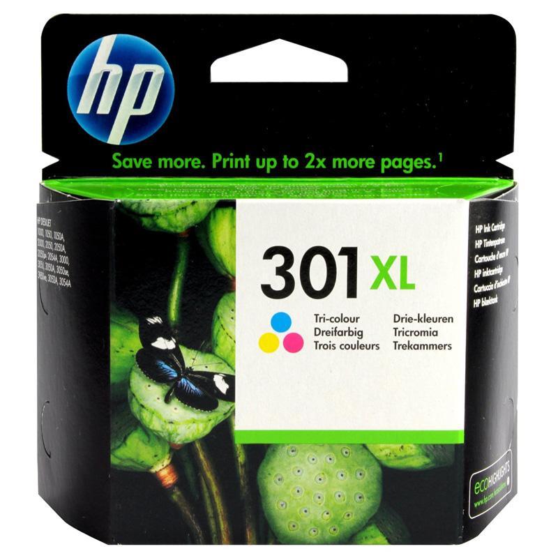 Image of Hp 301xl tri-color (ch564ee) - cartuccia originale ad alta efficienza