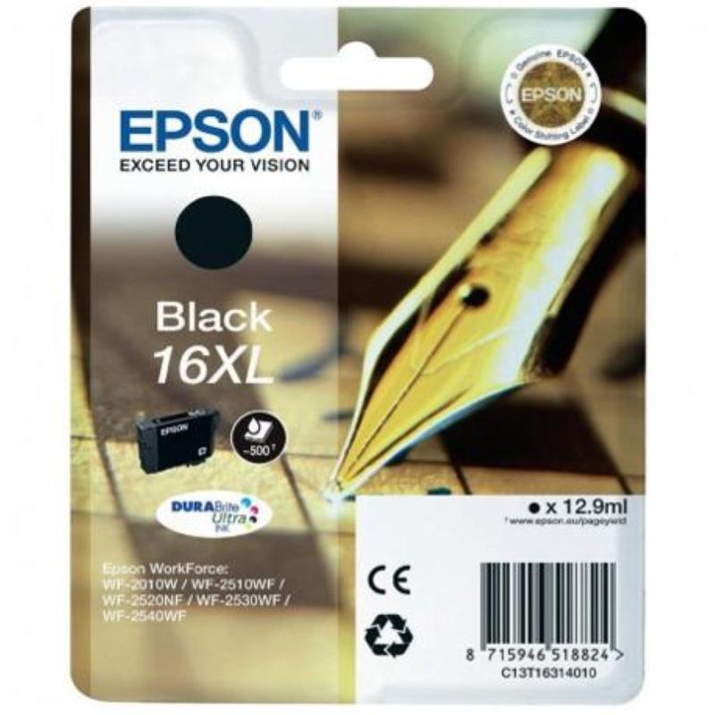 Image of Epson 16 serie penna cartuccia originale getto d`inchiostro durabrite ultra formato xl nero per workforce wf-2010, 2510, 2520, 2530, 2540, 2630, 2650, 2660, 2750, 2760