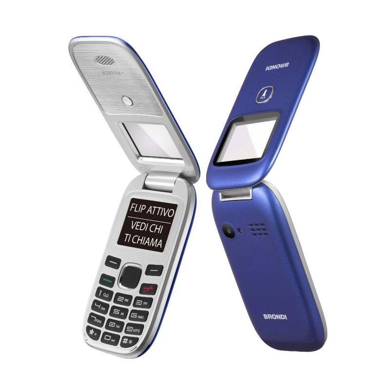 Image of Brondi window telefono cellulare con apertura a conchiglia e flip attivo dual sim 1.77 blu