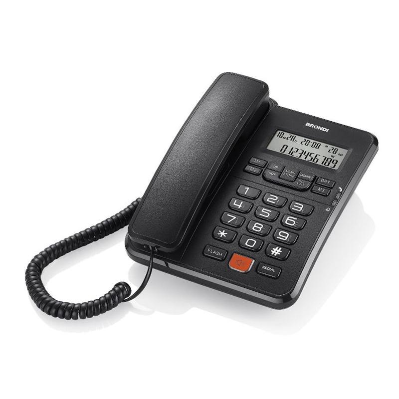 Brondi telefono con filo office desk nero display lcd 12 cifre vivavoce 3 memorie dirette