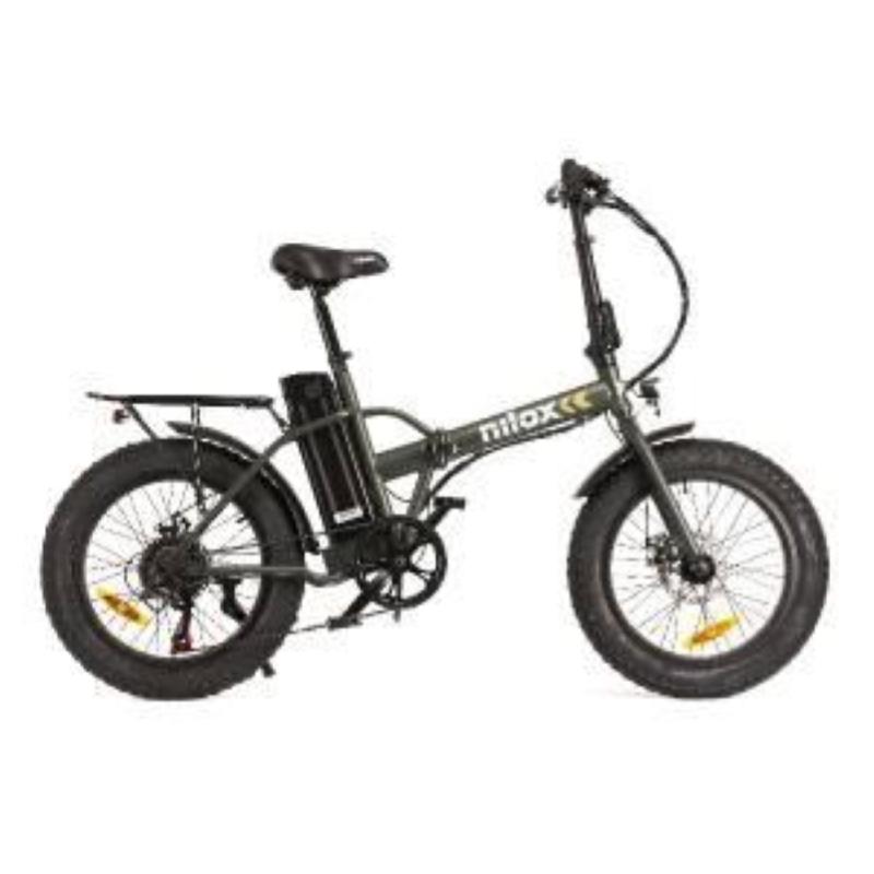Nilox e-bike x8 plus bici elettrica con pedalata assistita 70km di autonomia batteria removibile al litio da 36 v - 13 ah gomme 20`` fat doppio freno a disco
