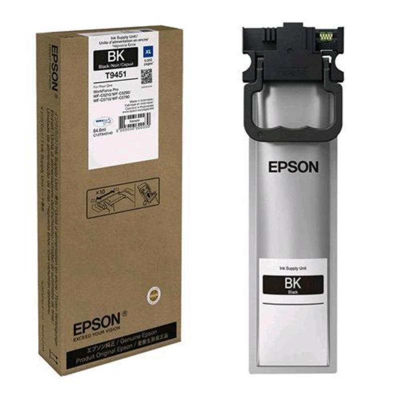 Epson cartuccia ink-jet t9451 xl nero per workforce pro wf-c5210dw, wf-c5290dw wf-c5710dwf, wf-c5790dwf