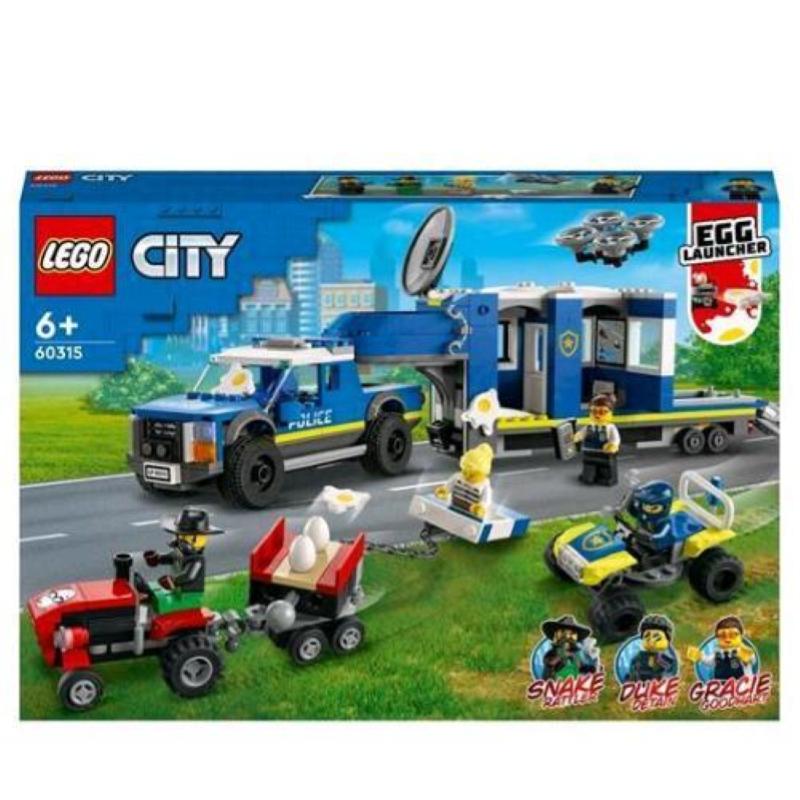Image of Lego city camion centro di comando della polizia con drone e 4 minifigure