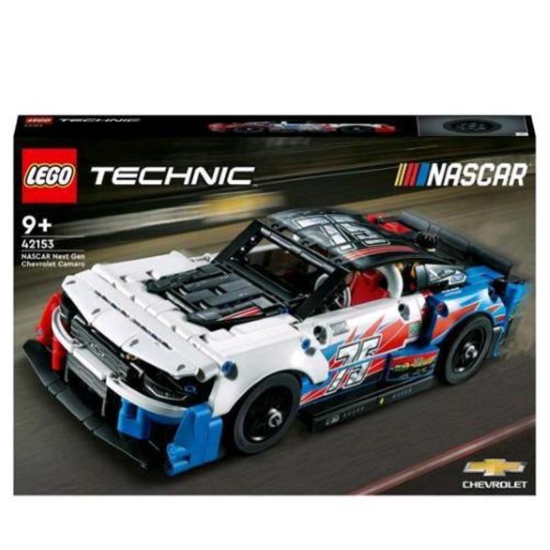 Image of Lego technic 42153 nascar next gen chevrolet camaro zl1, modellino di auto da costruire, kit macchina giocattolo da collezione