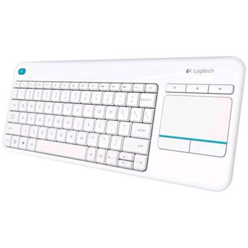 Image of Logitech k400 plus tastiera bluetooth touchpad integrato layout italiano colore bianco
