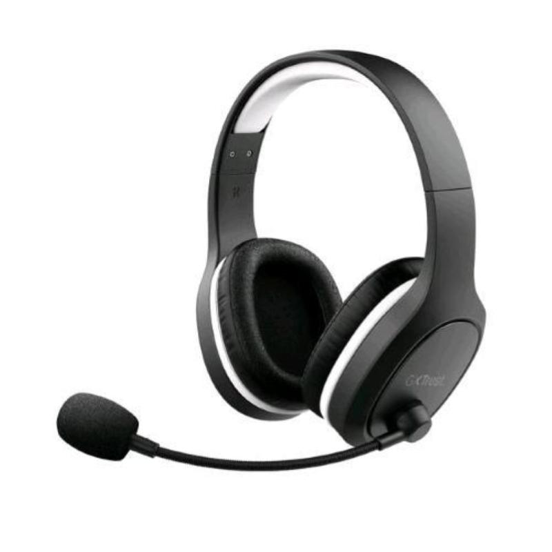 Image of Trust gxt391 thian cuffie gaming con cavo/wireless ricaricabile over the head stereo black white