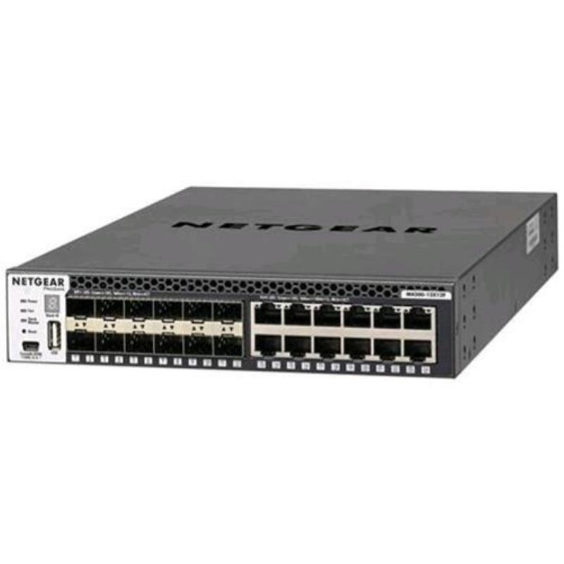 Netgear m4300-12x12f switch gestito l2/l3 formato rack 1u 12 porte lan rj-45 10/100/1000 mbps colore nero