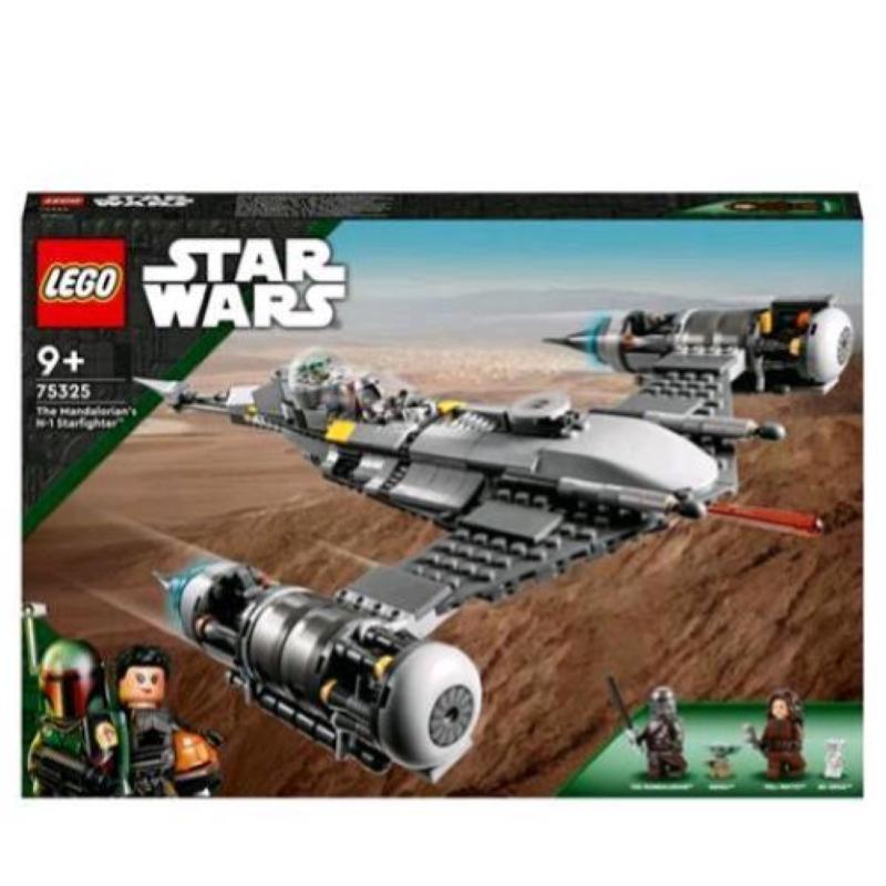 Image of Lego star wars 75325 starfighter n-1 del mandaloriano, personaggi peli motto, droide bd e baby yoda, giocattolo costruibile