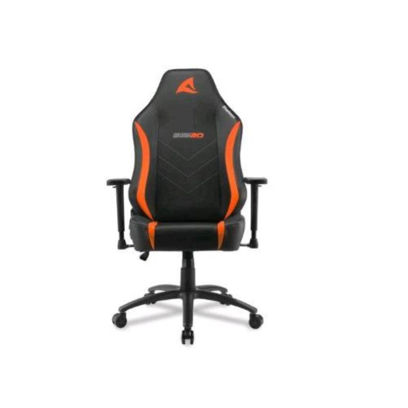 Image of Sharkoon skiller sgs20 sedia gaming in ecopelle dimensioni comfort ergonomica e regolabile con cuscino lombare e cervicale nero arancione