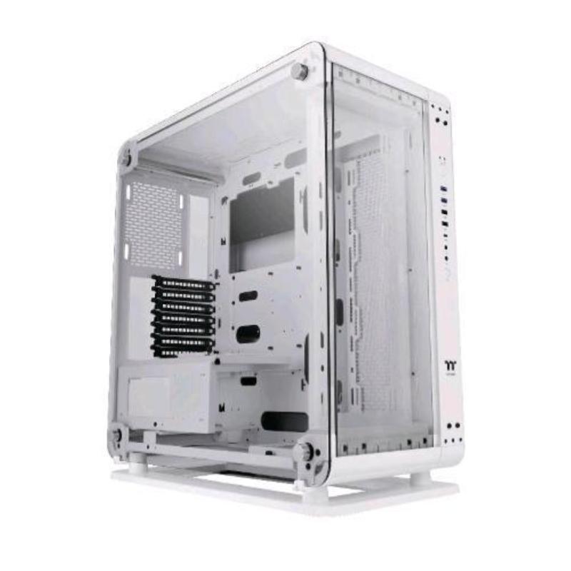 Image of Thermaltake core p6 tempered glass snow mid tower midi tower bianco