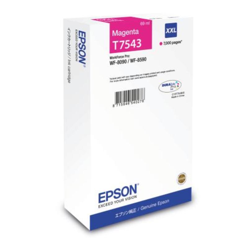 Image of Epson t7543 durabrite ultra cartuccia magenta xxl per stampanti epson workforce pro 69ml
