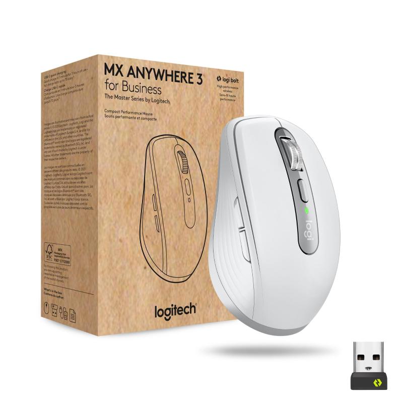 Image of Logitech mx anywhere 3 for business mouse mano destra wireless a rf + bluetooth laser 4000 dpi
