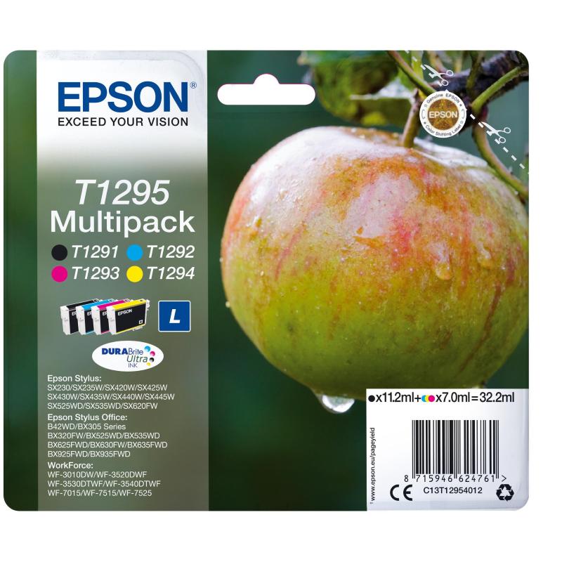 Image of Epson t1295 multipack 7ml-11,2ml nero ciano magenta giallo
