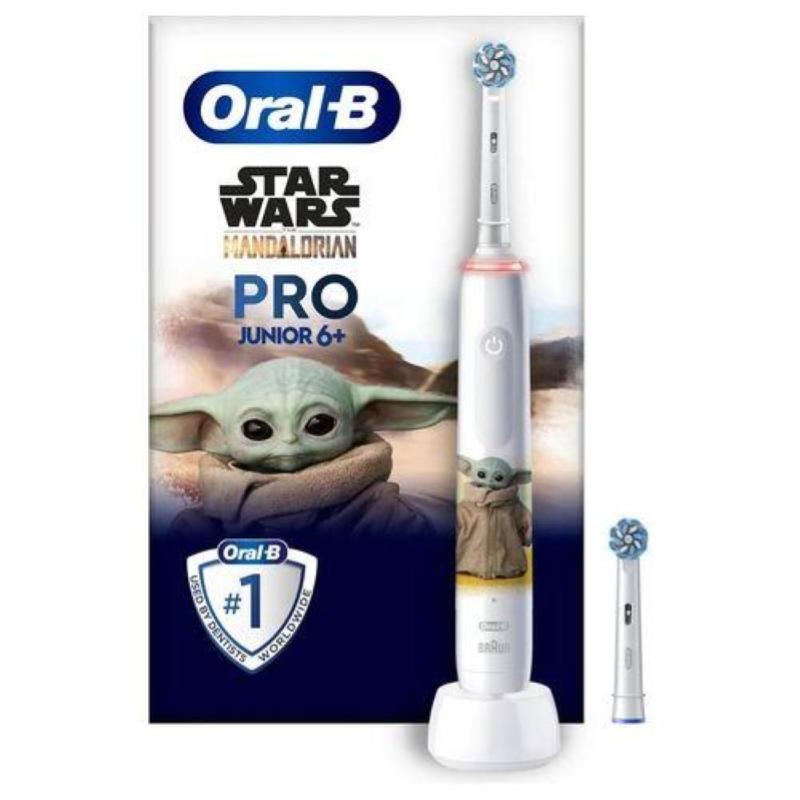 Image of Braun oral-b spazzolino elettrico ricaricabile pro junior star wars baby yoda 2 testine da 6 anni in su