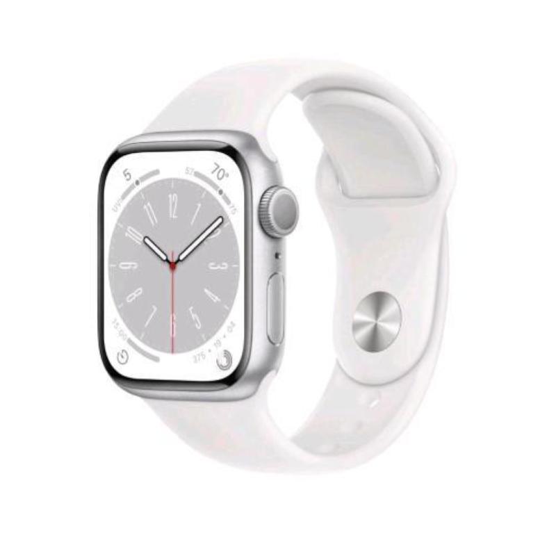 Image of Apple watch series 8 gps 45mm cassa in alluminio silver con cinturino sport regular europa white