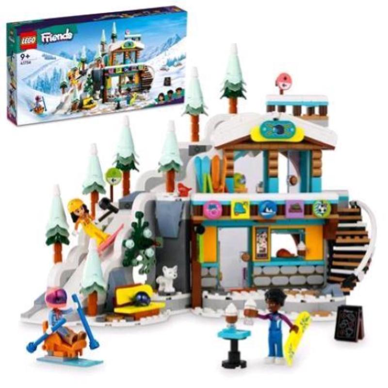 Lego friends 41756 pista da sci e baita, set sport invernali con mini bamboline, giochi per bambine e bambini, regalo di natale