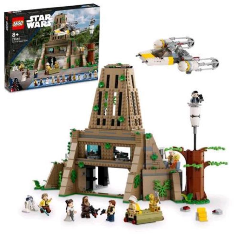 Image of Lego 75365 star wars: a new hope base ribelle su yavin 4 con 10 minifigure, 2 droidi, starfighter y-wing e sala comando