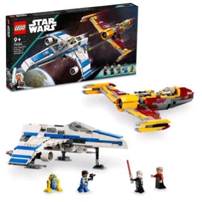 Image of Lego star wars 75364 e-wing della nuova repubblica vs. starfighter di shin hati, regalo serie ahsoka con 2 veicoli giocattolo