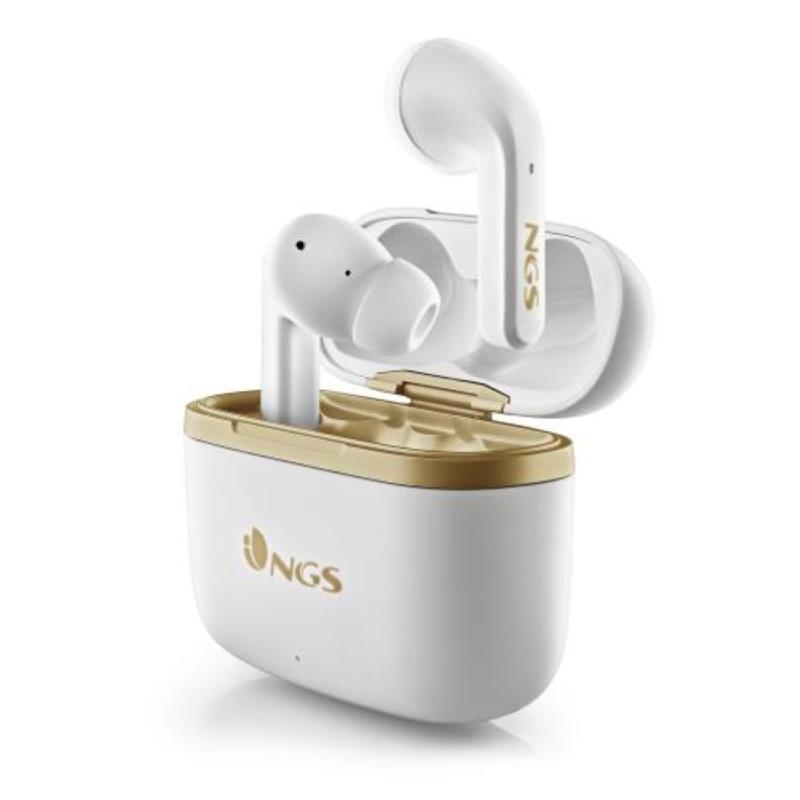 Ngs artica trophy cuffie wireless in-ear musica e chiamate usb tipo-c bluetooth oro-bianco
