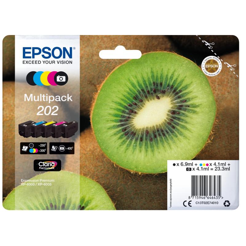 Image of Epson kiwi multipack 5-colours 202 claria premium ink
