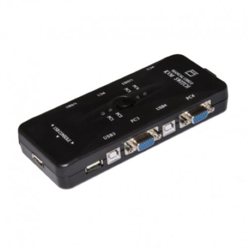 Image of Link switch kvm usb vga con 1 mouse 1 tastiera usb e 1 monitor vga con cavi inclusi black