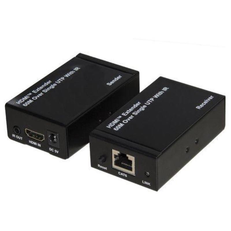 Link estensore hdmi tramite cavo cat5-6 fino a 60mt full hd con sensori infrarossi per telecomandi