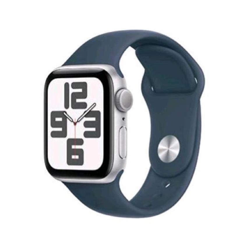 Image of Apple watch se 40mm gps cassa in alluminio argento con cinturino sport blu tempesta s-m italia