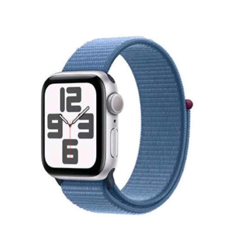 Image of Apple watch se 2023 gps 40mm aluminium case silver con cinturino sport loop winter blue