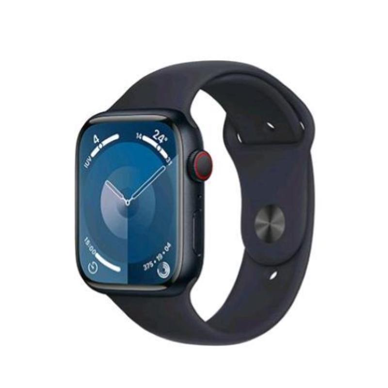 Image of Apple watch series 9 gps + cellular 45mm aluminium case mezzanotte con cinturino sport band mezzanotte m/l